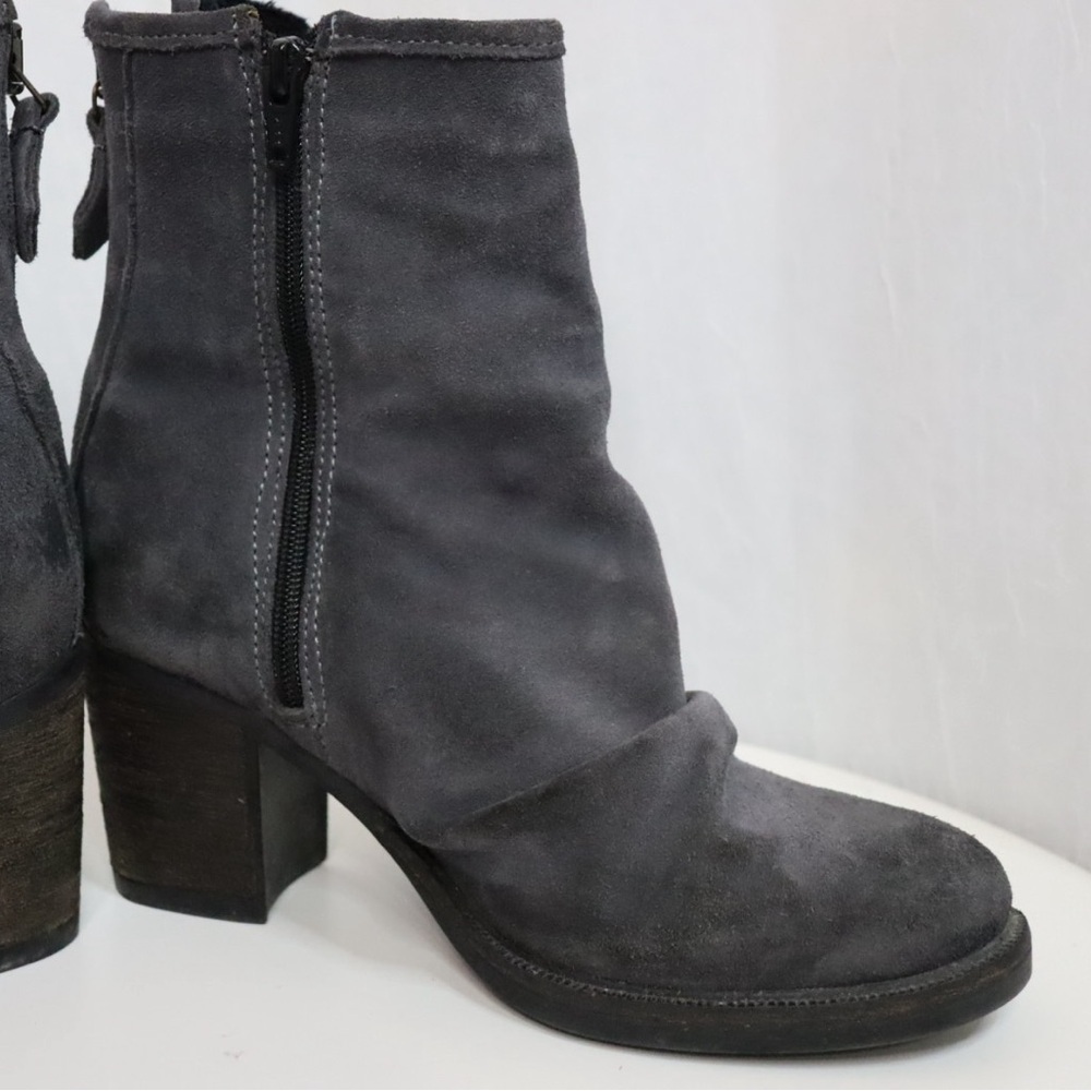 ARTICA Suede Leather Slouchy Heeled Boots - Picture 8 of 15